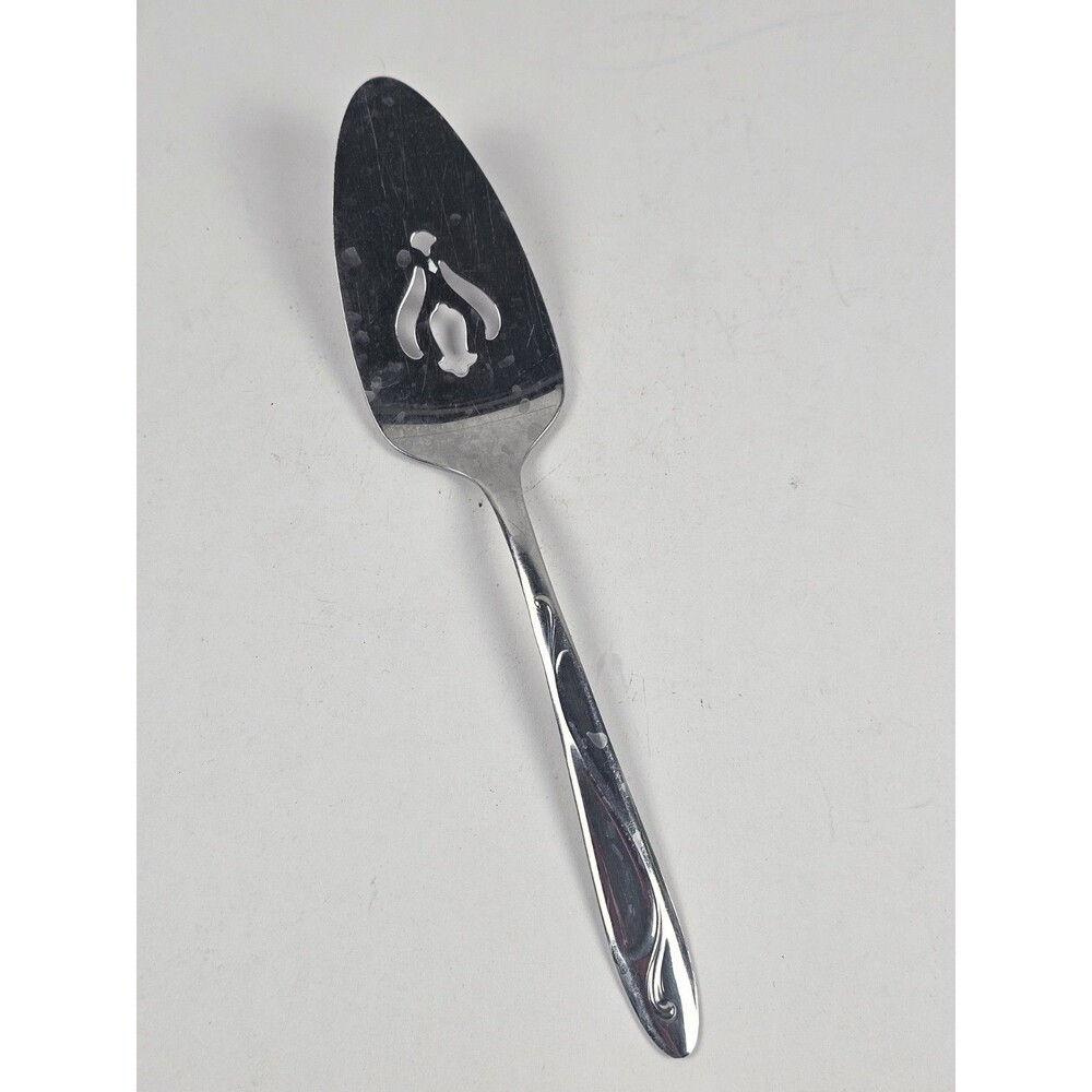 Superior  Stainless Steel Flatware Pierced Cake Pie Server 8 3/4" Tulip MCM